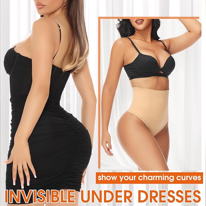 Niceuare Tummy Control Thong Shapewear for Women High Waist Body Shaper Underwear Seamless Comfortable Panty Thong