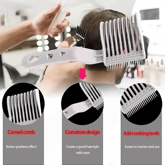 Fading Comb, Professional Hair Cutting Tools, 6 Piece Set, Self Haircut Kit for Men Hair Combs Fade Comb, for Precise Hair Styling and Easy Grooming