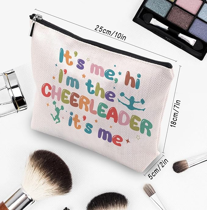 Cheerleading Gifts Makeup Bag, Gifts for Cheerleaders, Cheer Bag Stuff, It's Me Hi I'm The Cheerleader Cosmetic Bag, Cheerleading Teammate Gift for Women