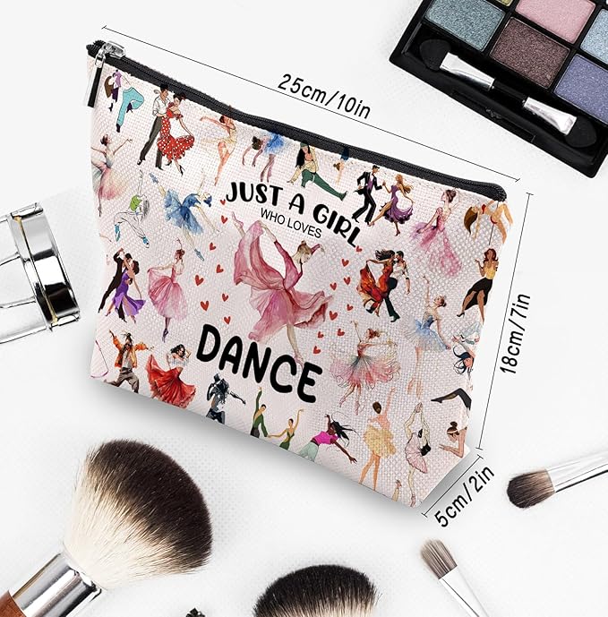 Dance Gifts Dance Makeup Bag, Dance Recital Gifts for Dancer, Birthday Gifts for Dance Lover Teacher Women, Dance Stuff Cosmetic Bag Toiletry Bag Pouch