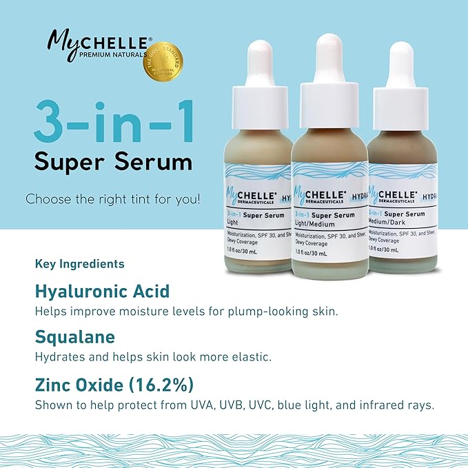 MyCHELLE Medium/Dark 3-in-1 Super Serum, 1 oz