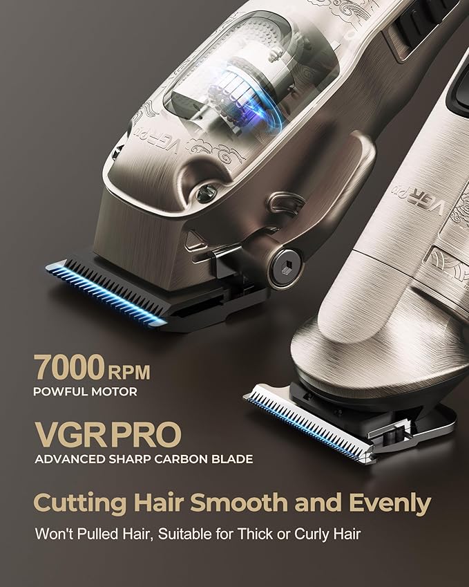 Hair Clippers for Men Professional, Cordless Hair Clippers for Hair Cutting, Mens Clippers and Trimmers Set, Electric Hair Trimmer for Men with Package Box (Silver)