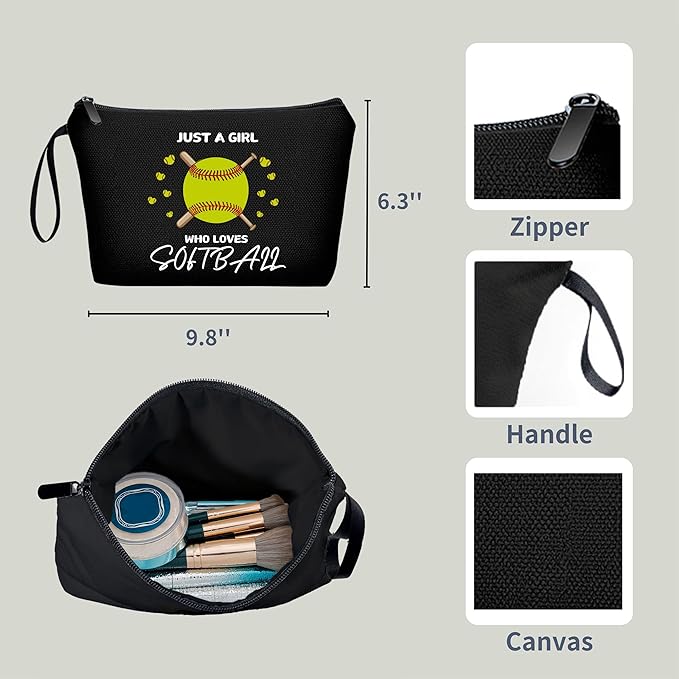 Softball Accessories for Girls Small Treat Makeup Bag Gifts From Sister Softball Birthday Sister Gifts for Girls Women Her Bff Bestie Best Friend Sister