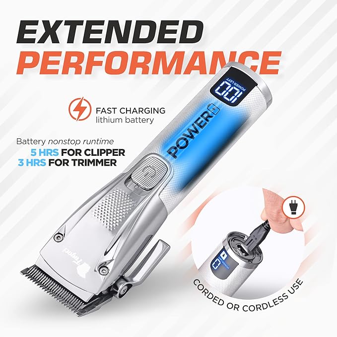 Fagaci Professional Hair Clippers for Men & Hair Clips for Styling Sectioning, Barber Clippers for Hair Cutting, Cordless Hair Clippers and Trimmers Set, Maquina de Cortar Cabello, Haircut Barber Kit