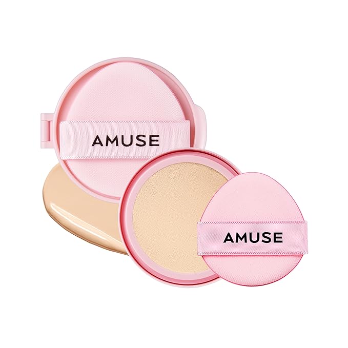 Amuse SEOUL DEW POWER VEGAN CUSHION ([REFILL] 1.5 NATURAL) | Dewy, glow, long-lasting, clean beauty, lightweight, natural look, foundation for sensitive skin, hydrating cushion