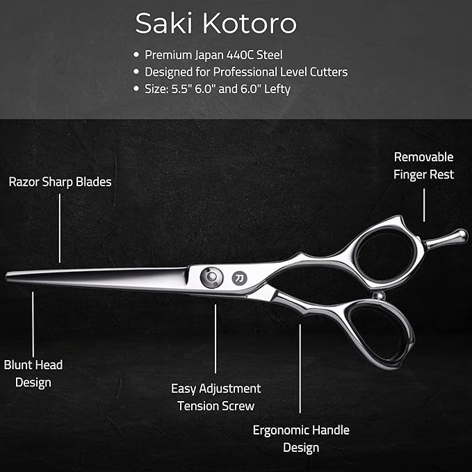 Saki Kotaro Hairdressing Shears for Professional Hair Cutting - Hair Scissors Designed for Barbers and Hairdressers - 6 Inch - For Professional Use