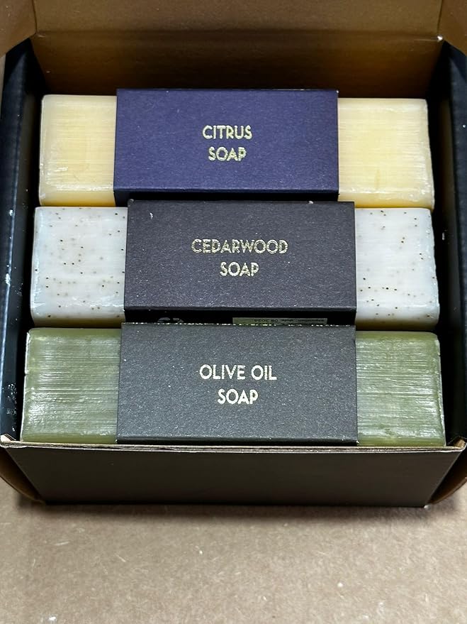 O NATURALS Bar Soap for Men - 3-Pcs Mens Soap Bar - Natural Soap - Mens Bar Soap - Men Soap - Natural Soap for Men - Organic Men's Soap Bars - Exfoliating Soap Bar - Citrus, Olive & Cedarwood
