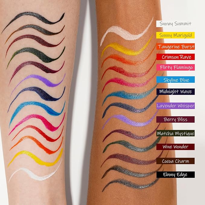 Liquid Eyeliner, Ultra Fine Orange Eyeliner, Long Lasting Colorful Eye Liner Pen with Felt Tip, High Pigment,Water Removable, Party Makeup Body Art Use (Tangerine Burst)