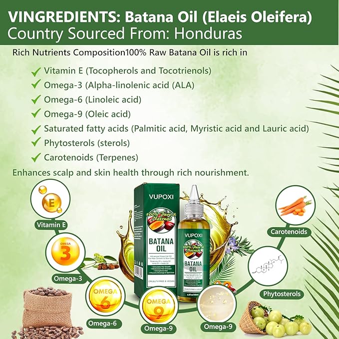 5-in-1 Batana Oil for Hair Growth | Liquid Blend with Rosemary, Amla, Castor, Jojoba Seed - 180mL (6.3 fl.oz)