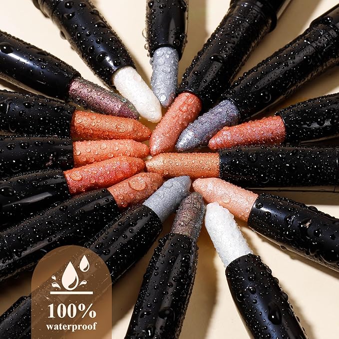 Cream Waterproof Hypoallergenic Eyeshadow Stick, long wear Metallic Glitter Matte Eye Shadow Pencil With Makeup Brush, Eye Brightener, 34 Midnight Matte