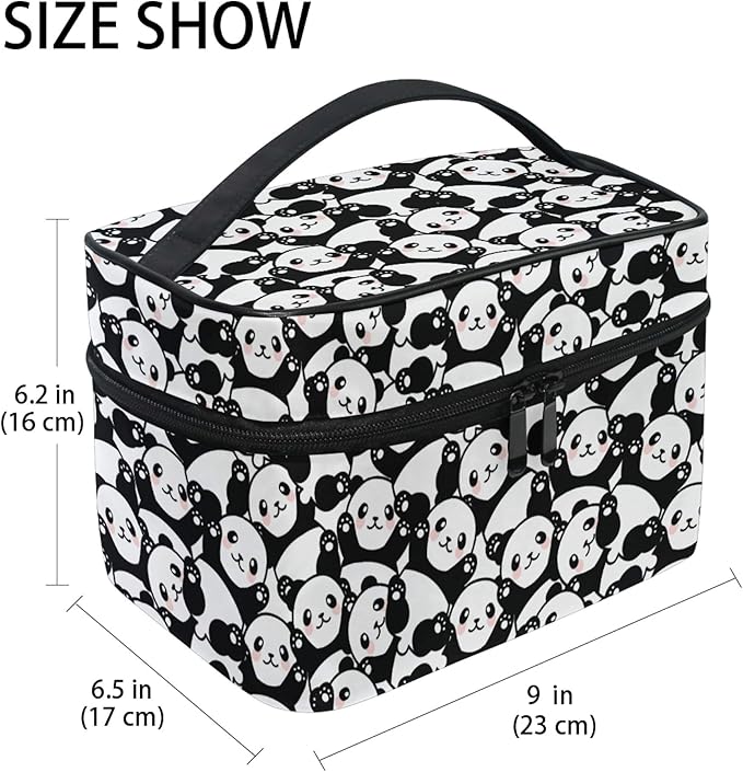 Makeup Bag, Animal Cute Little Panda Travel Makeup Organizer Bag Cosmetic Cases Toiletry Bags for Girl Women Ladies