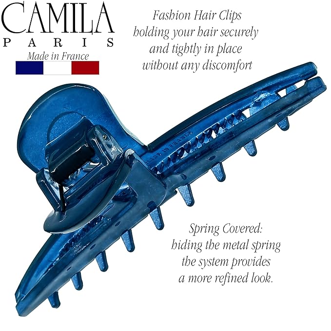 Camila Paris CP3229 French Hair Clip for Women, Narrow, Strong Hold Grip Double Teeth Girls Hair Claw Clips Jaw, Fashion Durable Styling Hair Accessories for Women, Made in France