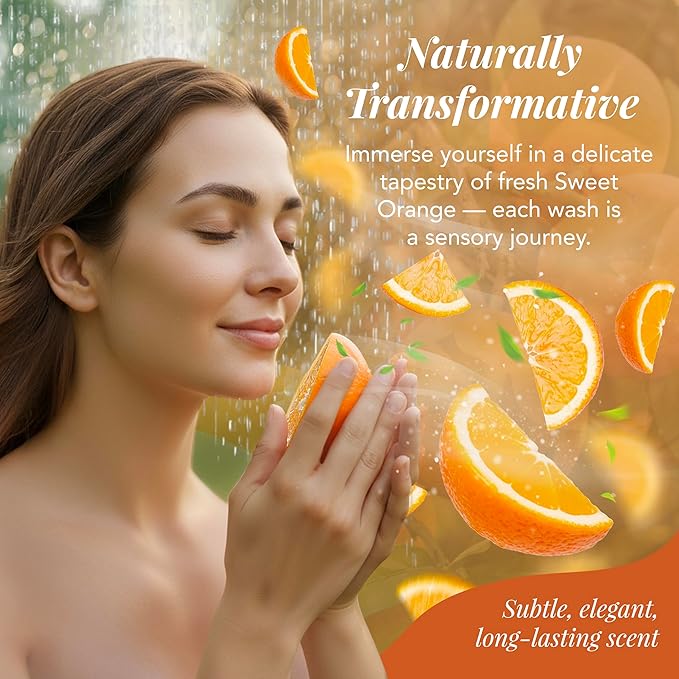 Saavy Naturals Body Wash Sweet Orange Plant-Based Ingredients| Made In USA | Sensitive Skin Body Wash, l Organic & Vegan Formula With Coconut Oil, Shea Butter, And Aloe Vera - 8.5 Fl Oz, 2 Pack