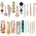 Mehayi 20 PCS Pearl Hair Clips Set Fashion Korean Acrylic Resin Hair Barrettes, Bobby Pins Hairpins for Women and Ladies Girls Headwear Styling Tools, Hair Accessories for Decorative Party Wedding