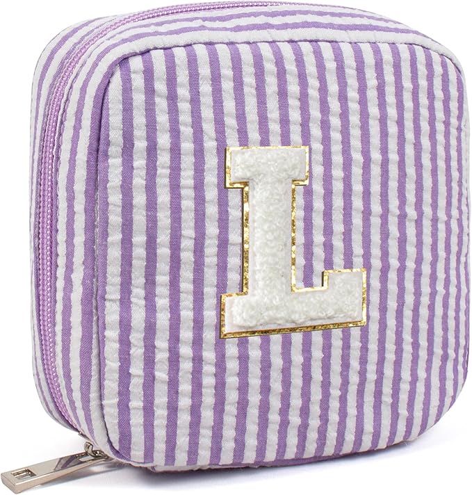 Monogram Cute Cosmetic Bag Travel Bag - Large Makeup Bag Make Up Bag Cosmetic Bag Personalized Daughter Sister Gifts for Women Her Bridesmaid Gift Preppy Makeup Bag Gifts