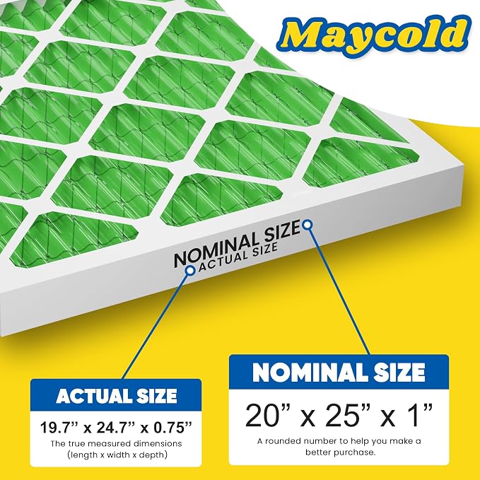 Maycold MERV 13 20x25x1 Air Filter, High-Efficiency Pleated AC & Furnace Filters - Image 3