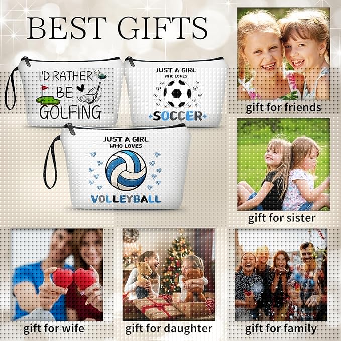 Volleyball Gifts,Volleyball Stuff,Volleyball Senior Night Gifts,Travel Makeup Bag,Birthday Gifts for Women,Gifts for Volleyball Players,Make Up Bags for Women,Gifts for Teen Girls