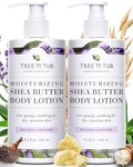 Tree to Tub Lavender Shea Butter Body Lotion for Dry Skin - Moisturizing Sensitive Skin Lotion for Women & Men, Vegan Body Moisturizer w/Organic Aloe Vera, Cocoa Butter, All Natural Colloidal Oatmeal