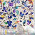 Stained Glass Window Privacy Film Decorative Rainbow Static Clings – Ideal for Home & Office, Adhesive-Free, Removable, UV-Blocking (Purple Rainbow, 23.6 X 78.7 in)