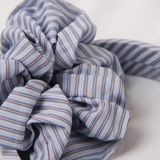 Headband and Scrunchie Set for Women 2Pack Hair Ties for Girls Elastics Bands Ponytail Holder Hair Accessories Blue Stripe