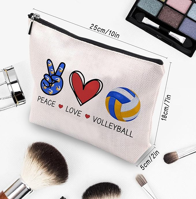 Volleyball Gifts for Women: Inspirational Makeup Cosmetic Bag, Travel Pouch