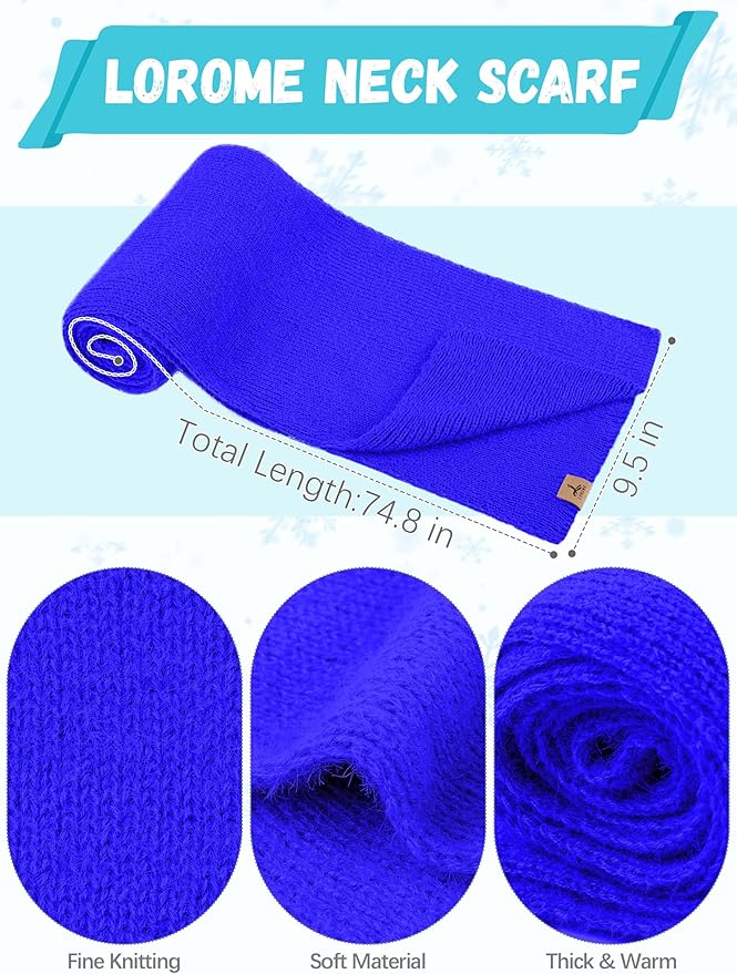 Winter Beanie Hat Scarf Gloves, Warm Fleece Knit Hat Long Scarf Neck Warmer Touch Screen Winter Gloves Set Gifts for Women