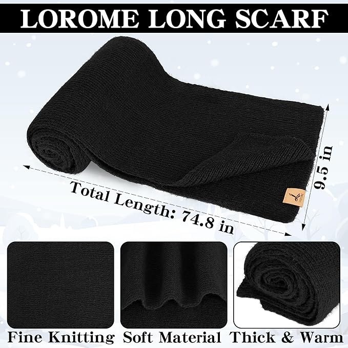 Winter Beanie Hat Scarf Gloves, Warm Fleece Knit Hat Long Scarf Neck Warmer Touch Screen Winter Gloves Set Gifts for Women