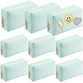 Sanwuta 9 Pcs Makeup Bags Bulk PU Double Zippers Cosmetic Bag Makeup Toiletry Christmas Small Pouch Portable Travel Organizers Case for Women Bridesmaid Party End of The Year(Mint Green)