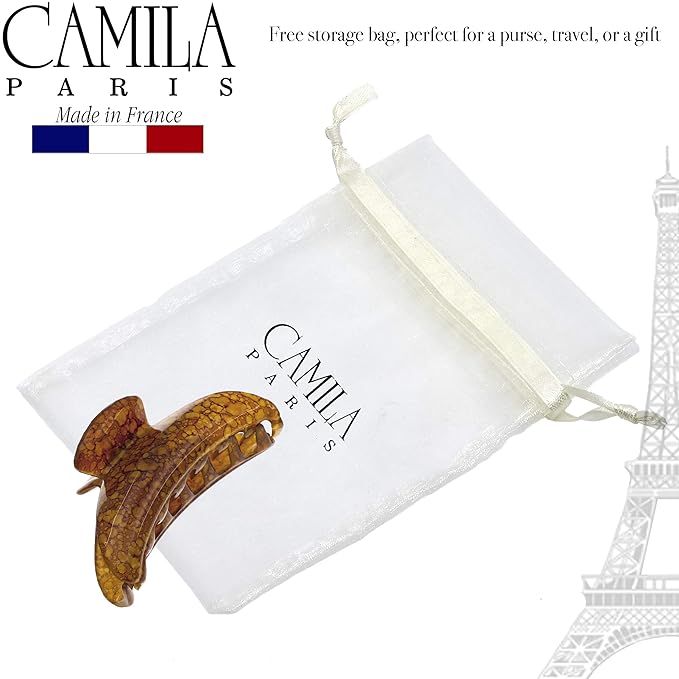 Camila Paris MP925 French Hair Clip for Women Thick Hair for Long Curly Wavy Hair, Girls Hair Claw Clips Jaw, Durable Styling Big Claw Clip for Thick Hair, Strong Hold No Slip Grip, Made in France