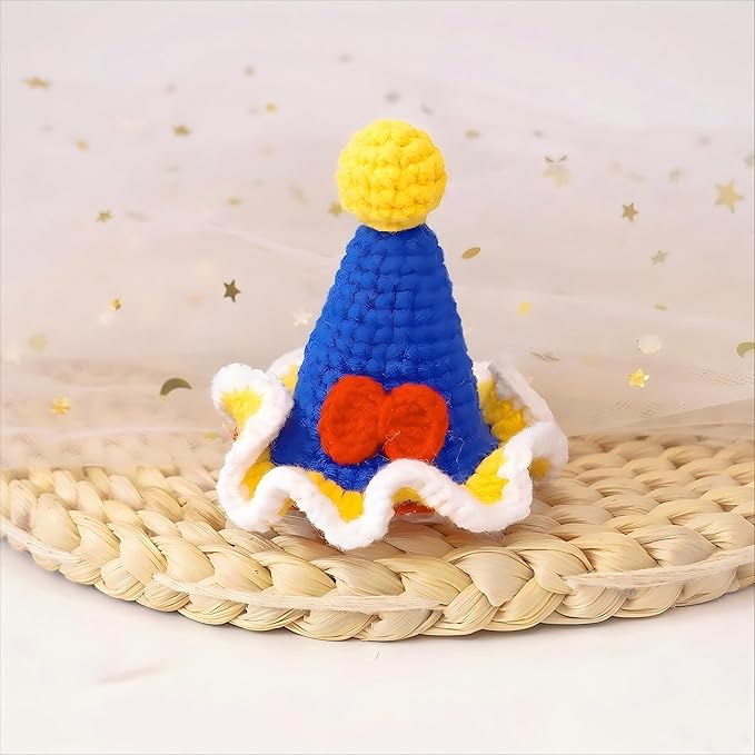 Crochet Knitting Hair Clip for Girls/Daughter, Gift for Her Birthday, Finished Handmade Wool Knitted Princess Hat