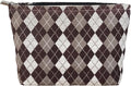 STARDW Parallel Checkered Makeup Bag Cute Cosmetic Bags for Women Girls, Travel Toiletry Bag Large Capacity Zipper Makeup Pouch, Purse Organizer Pouches