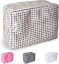 Nylon Large Checkered Makeup Bag Travel Pouch for Women, Big Preppy Makeup Bag Cute Cosmetic Zipper Pouch Purse,Waterproof Toiletry Bag Clutch Makeup Brush Organizer Pouch for Ladies Girls(Checkered)