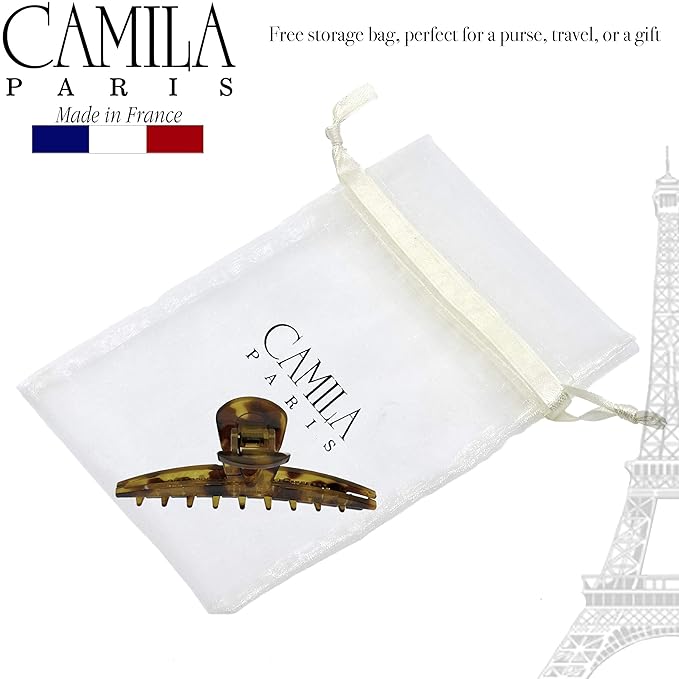 Camila Paris CP2382 French Hair Clip for Women, Narrow, Strong Hold Grip Double Teeth Girls Hair Claw Clips Jaw, Fashion Durable Styling Hair Accessories for Women, Made in France