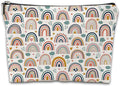 Makeup Bag Bohemian Rainbows Cosmetic Bag Mini Portable Travel Toiletry Bag Organizer Makeup Brushes Aesthetic Accessories Waterproof Storage Bag for Women
