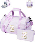 Stocking Stuffers for Teens, Girls Travel Duffle Bag, Kids Initial Overnight Duffel Bags with Shoe Compartment, Personalized Dance Bag with Cosmetic Pouch, Trendy Stuff (Letter Z)