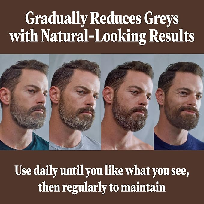 Just for Men Control GX Multipack, 2 in 1 Grey Reducing Shampoo and Conditioner and Mustache and Beard Wash, Gradually Colors Grey Hair, 4 oz. Bottles