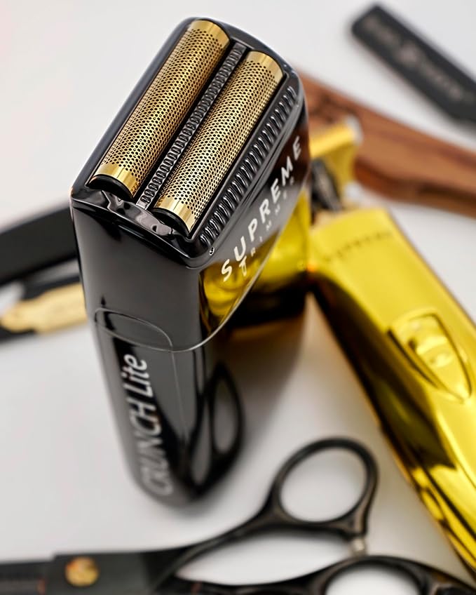Supreme Trimmer 2-in-1 Crunch Lite Foil Shaver & T-Shaper Trimmer Set | ST5200 Beard Trimmer STF600 Electric Razor | Travel or at Home Hair Cutting Kit | Gold
