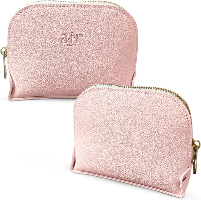 Small Makeup Bag For Purse - Elegant & Compact Cosmetic Pouch For On-The-Go Beauty - Travel Essentials (Gray) - (Pink)