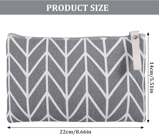 SUMAJU 4 Pcs Canvas Cosmetic Bag, Multi-Function Travel Makeup Bag Cosmetic Pouch with Zipper Travel Toiletry Bag Travel Size Toiletries Christmas Gifts Stocking Stuffers for Women
