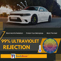 RockRose 5% Nano Ceramic Car Window Tint 40 in x 5FT 2PLY Privacy Film Heat Block, 99% UVR, and 85% IRR Block for Auto or Home Strong Adhesive, Easy Shrink, Plotter Friendly - Charcoal