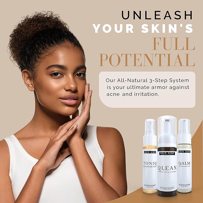 Noir D'or Acne Scar Treatment, Hyperpigmentation Treatment for Face, Normal to Oily Acne Skincare | Three Step Scar Repair Set for Acne Scars and Dark Spot Remover | Breakout Acne Treatment for Scars