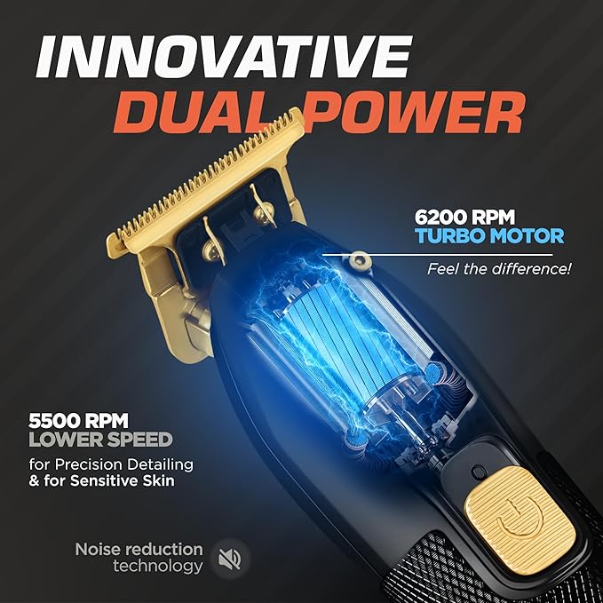 Fagaci Men's Hair Trimmer - Turbo Power with Precise Cutting, Adjusted Zero Gap Blades for Clean and Fine Cuts