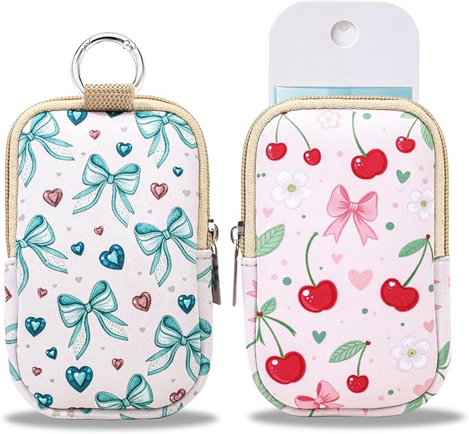 COOKOOKY 2 Pack Hand Sanitizer Spray Case Compatible with Touchland, Hand Sanitizer Holder, Mini Zippered Pouch, Small Makeup Bag for Women Friends Girls Gifts Idea