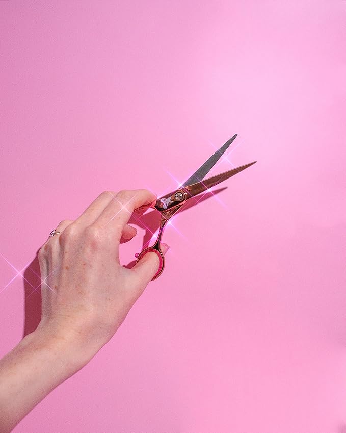 Cricket Shear Xpressions 5.75" Left-Handed Professional Hair Cutting Scissors - Barber Scissors, Japanese Stainless Steel, Ideal for Stylists and Home Use, Hey Rosie - Rose Gold