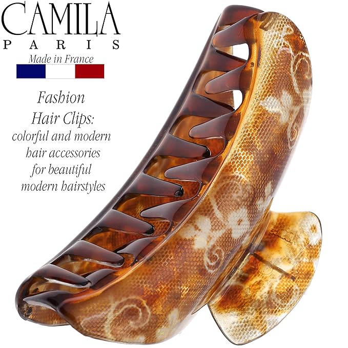 Camila Paris CP3423 French Hair Clip for Women Thick Hair for Long Curly Wavy Hair, Girls Hair Claw Clips Jaw, Durable Styling Big Claw Clip for Thick Hair, Strong Hold No Slip Grip, Made in France