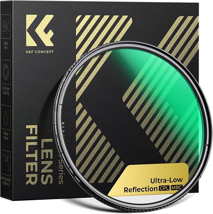 K&F CONCEPT 62mm Ultra-Low Reflectivity Polarizers Filter, 28 Multi-Layer by KFCONCEPT