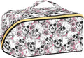 MNSRUU Makeup Organizer Bag, Travel Makeup Bags, Pink Floral Cosmetic Case, Large Capacity, Scratch Resistant, Lightweight