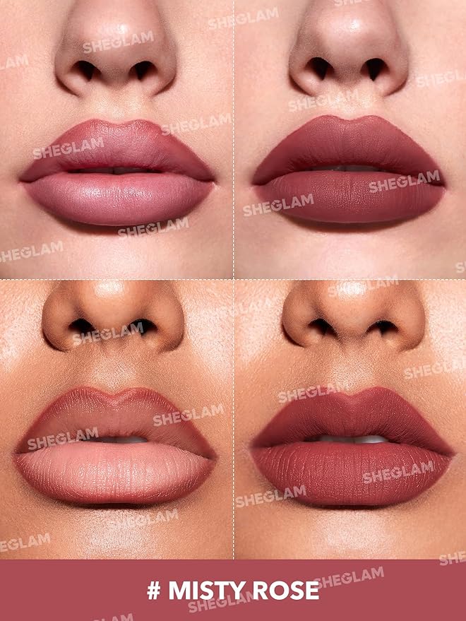 SHEGLAM Lip Liner Creamy Matte Pencil High Pigment Not Easy to Fade Silky Smooth Matte Contour Tint Lip Makeup-Misty Rose