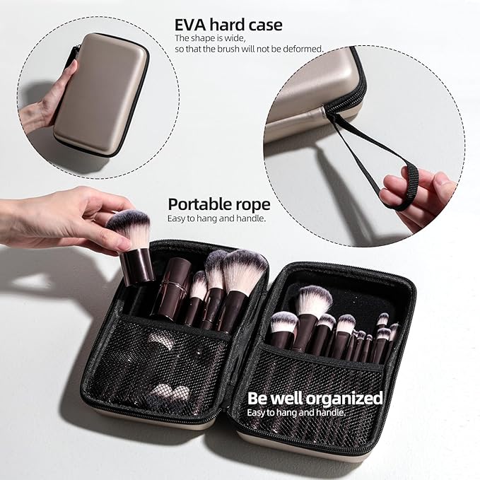 Professional Makeup Brushes BS-MALL With Travel Case - Kabuki Brush Eyeshadow Brush, Concealer Brush, Blush Brush & Foundation Brush 20 Pcs, Labeled Daily Use & Versatile Occasions