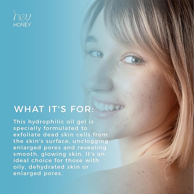 Hey Honey Skin Care Be Clear Acne Control Deep Pore Cleanser with Propolis, Tea Tree Oil & Green Tea | Pore Minimizer Face Wash for Oily Acne Prone Skin | 2.7 Oz